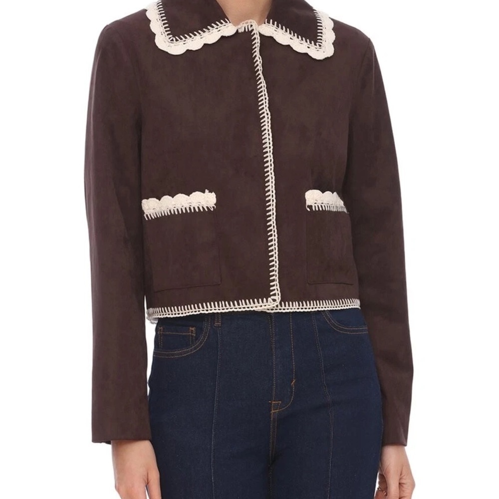 Bagatelle Dark Brown Jacket with Cream Detailing